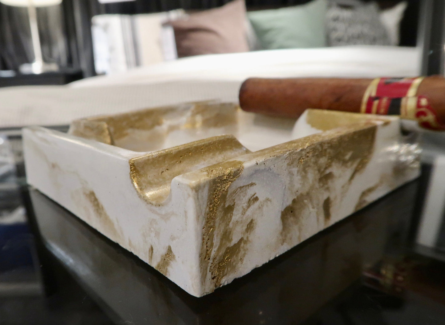 Concrete Square Cigar Ashtray